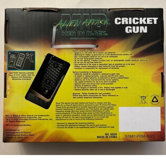 Universal Studios Men in Black Alien Attack Neuralizer Replica & Cricket Toy NEW - Picture 6 of 6
